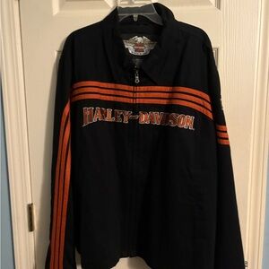 Harley-Davidson Black and Orange Men's Jacket XL